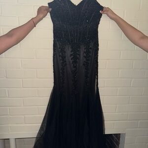 Amelia Couture Elegant Black Evening Gown